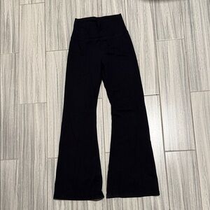 Black Fold Over Flare Pants